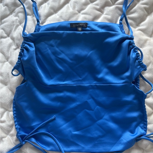 Dynamite Blue Silk Top - Picture 2 of 6